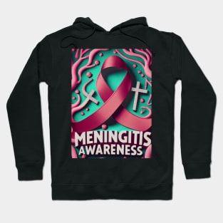 Meningitis Awareness Ribbon with Veins Hoodie